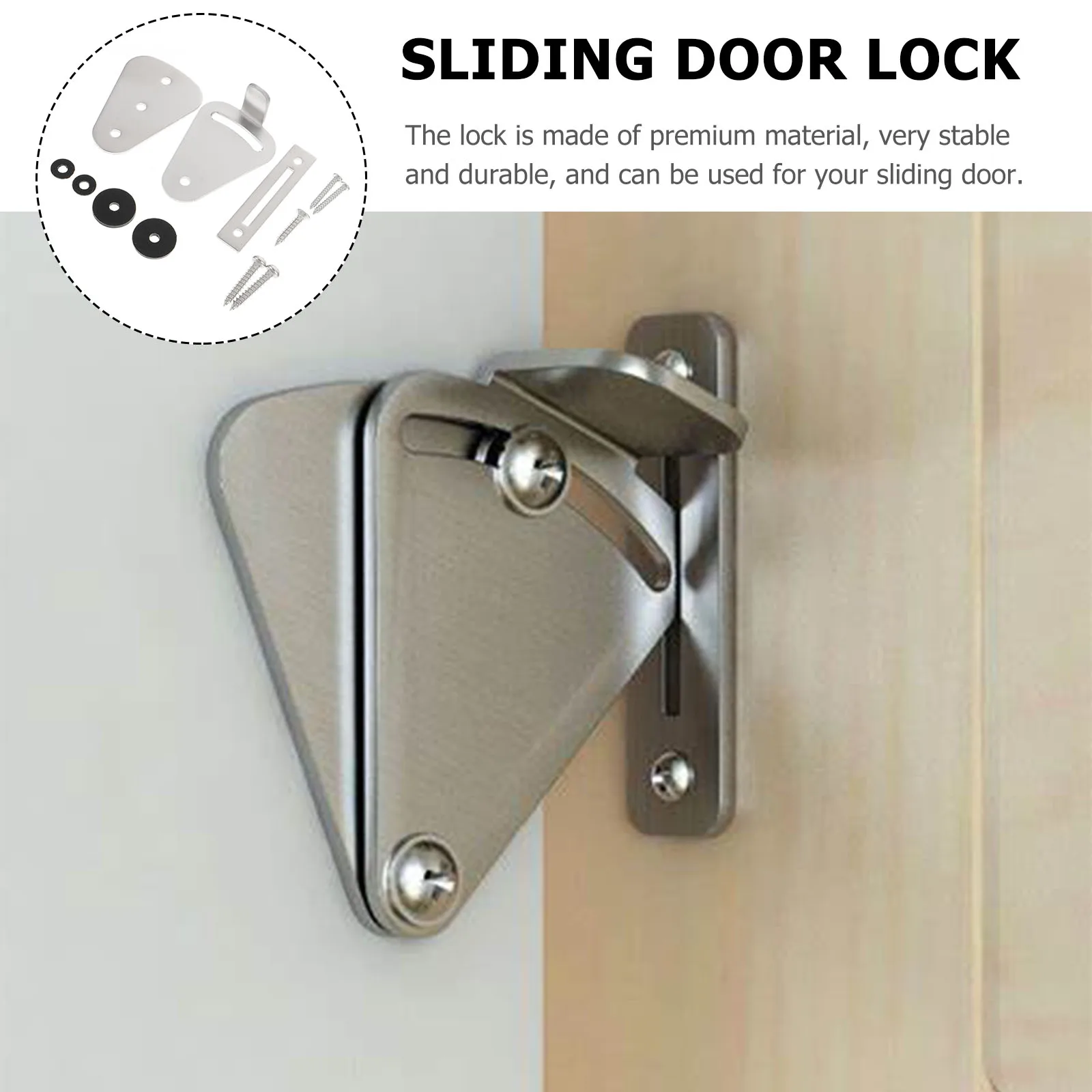 

1 set Wooden Door Lock Sliding Barn Door Locks High Quality Material Durable Stable Hardware Closet Security Simple Installation
