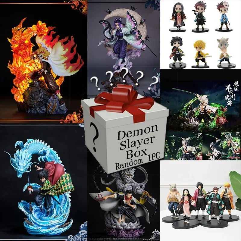 

Demon Slayer Figure Mystery Box Kimetsu No Yaiba Anime Action Figure Collection Random Character Gift For Fans Cosplay Decor