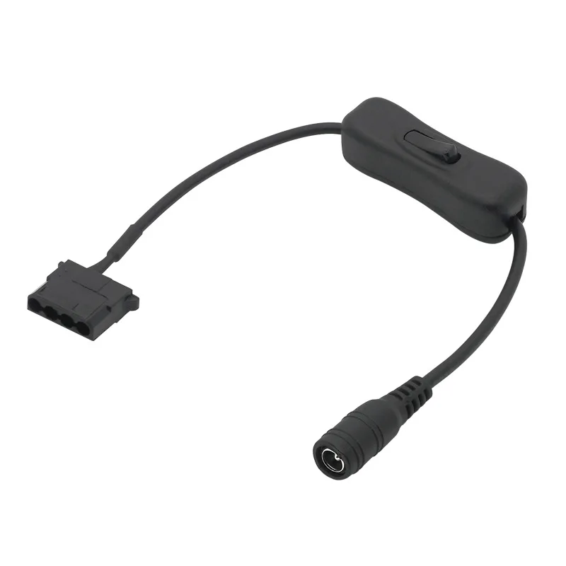 DC 5521 to Molex 4 Pin Power Supply Adapter Cable with Switch for Computer fan Surveillance cameras routers