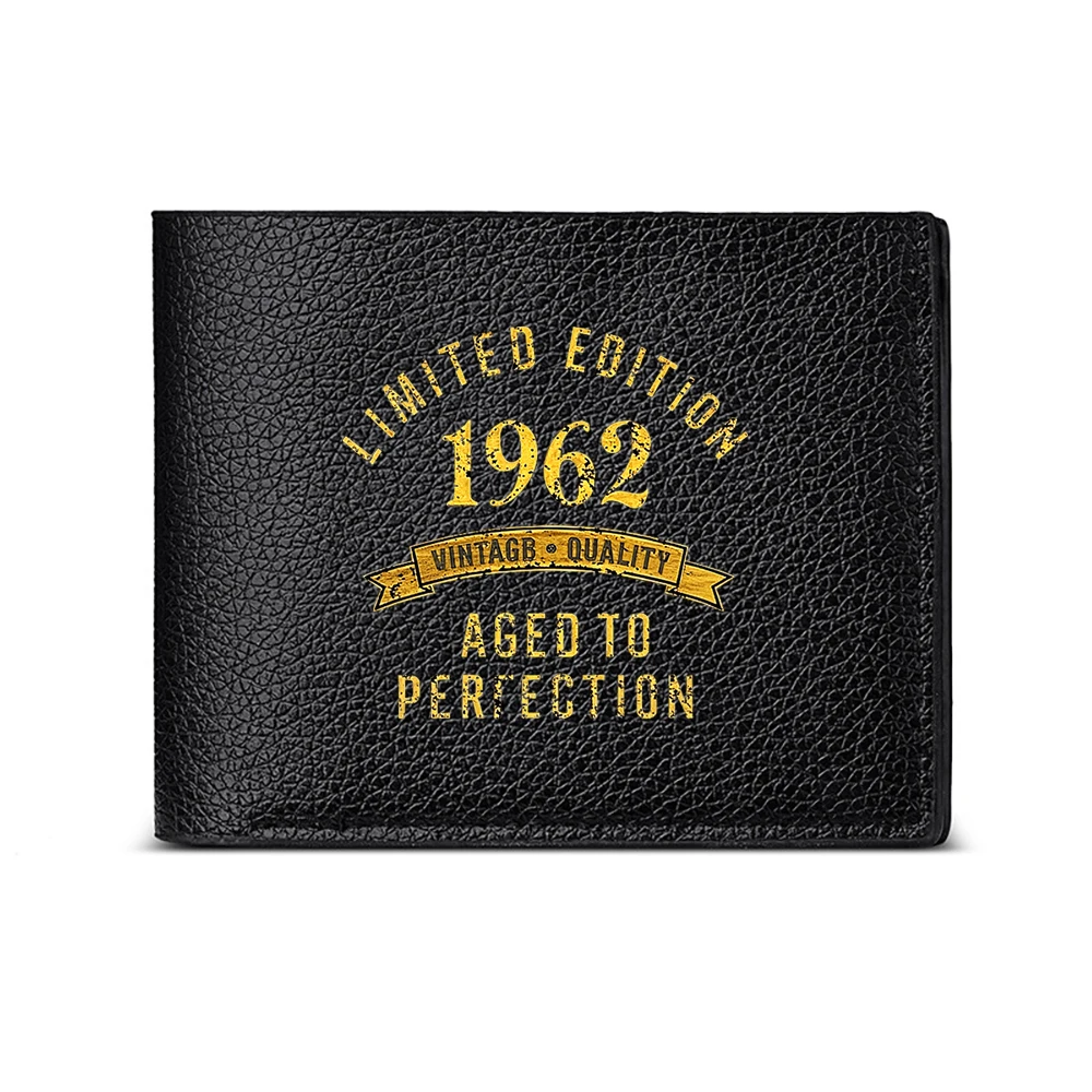 Limited Edition 1962 Vintage Quality Aged To Perfection Men's Wallet Card Holder Fashion Business Casual Style