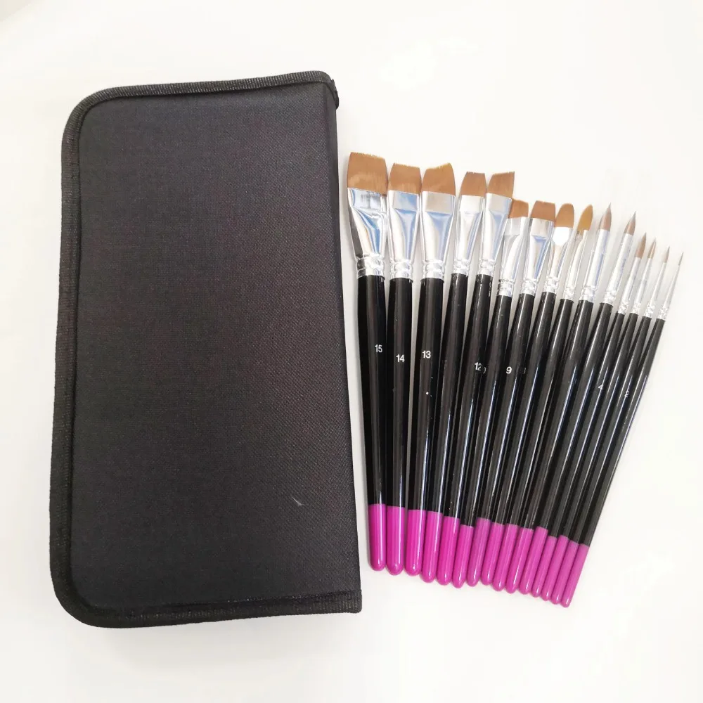 Multipurpose Portable Make Up Brush Bag Large Capacity 15 Hole Position Paint Brush Pouch Durable Pen Cases