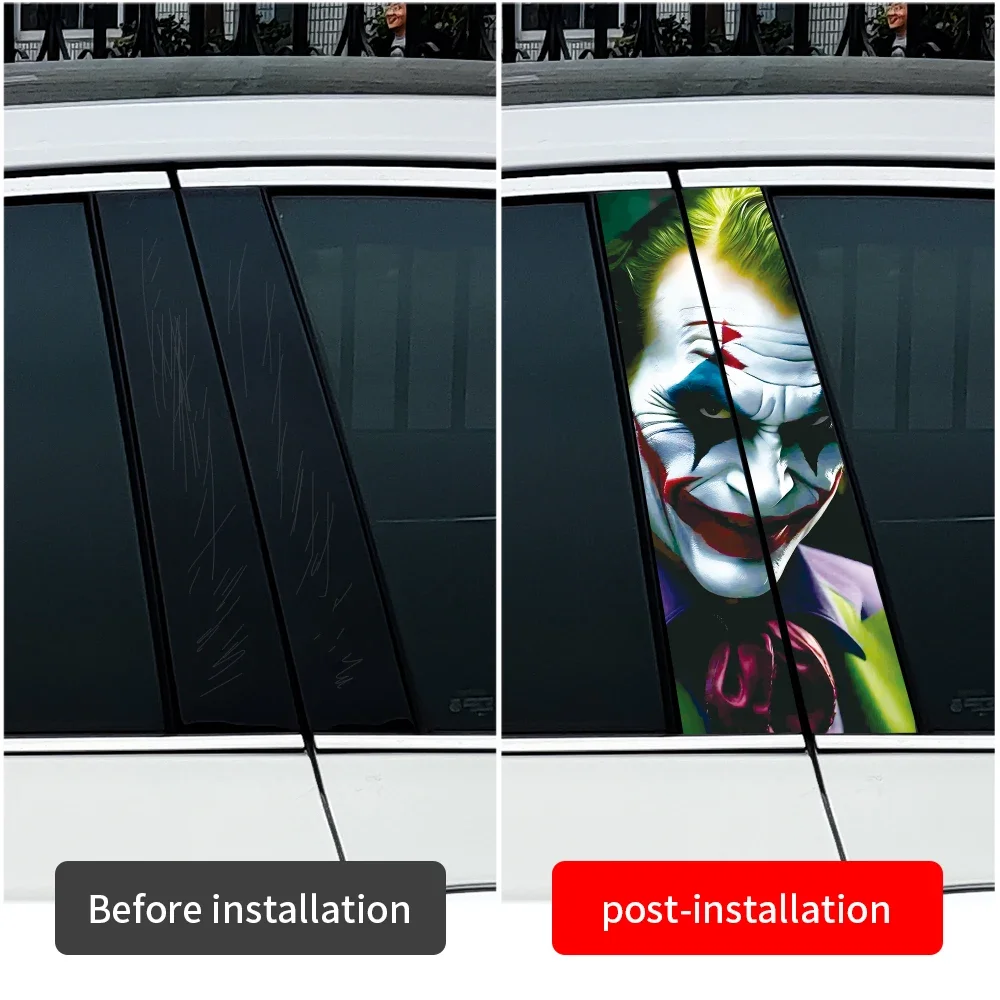 Graffiti Joker Car Stickers B-pillar Vinyl Decal Waterproof Auto Center Pillar Sticker Cover Scratches Vehicle Decor Accessories