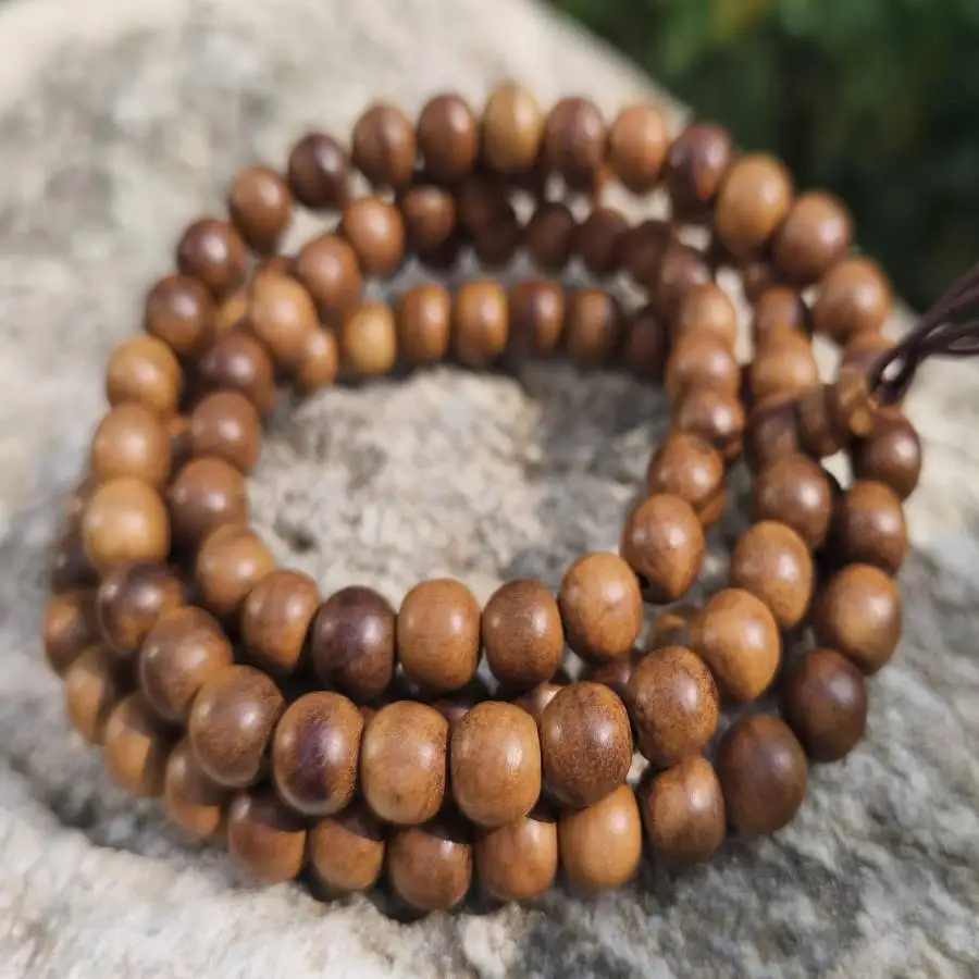 

Handmade Genuine Rosewood 108 Beads Mala Prayer Beads Healing Crystal Jewelry