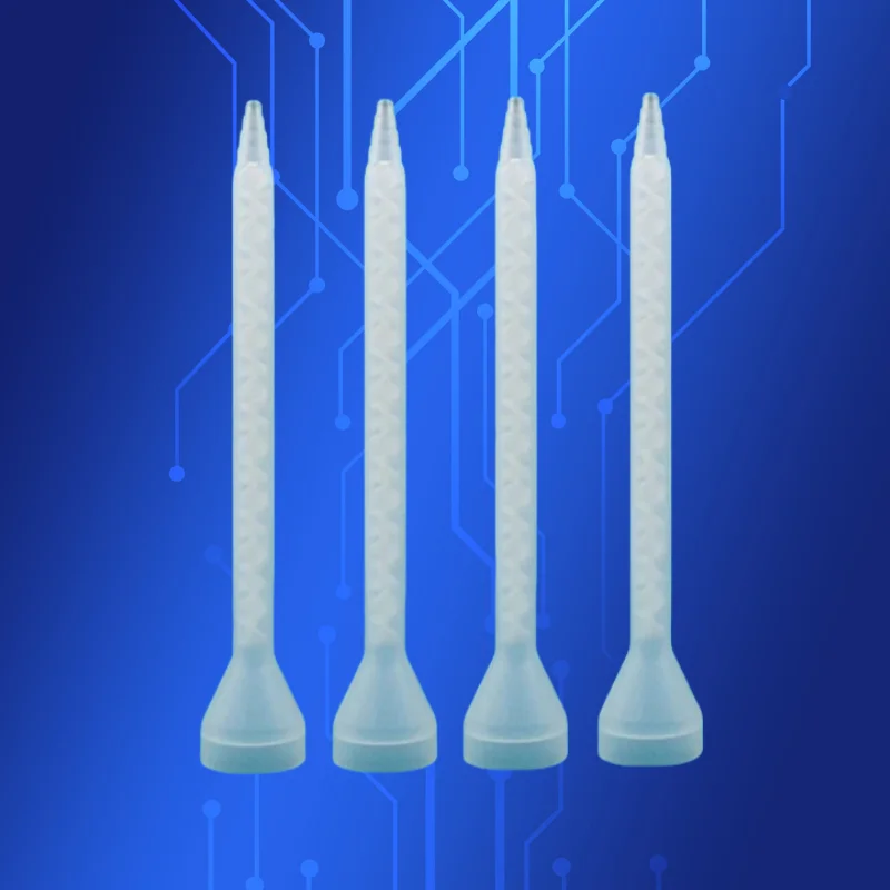 

‌ MC05-18 Статическая насадка для смесителя | Насадки для смешивания эпоксидной смолы с двумя картриджами для двухкомпонентных смол (белый сердечник, соотношение смешивания 5:1, химическая устойчивость