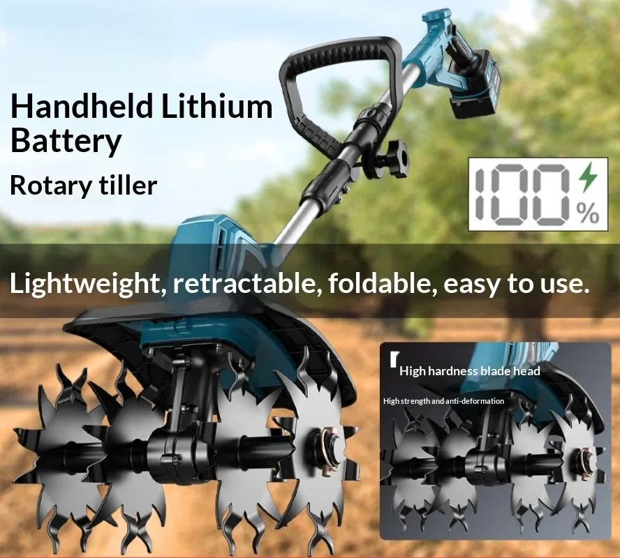 Lithium Battery Ripper, High-Power Telescopic Folding Electric Cultivator, Garden Mower Weeder Motoazadas A Gasolina 농기계 JJ345