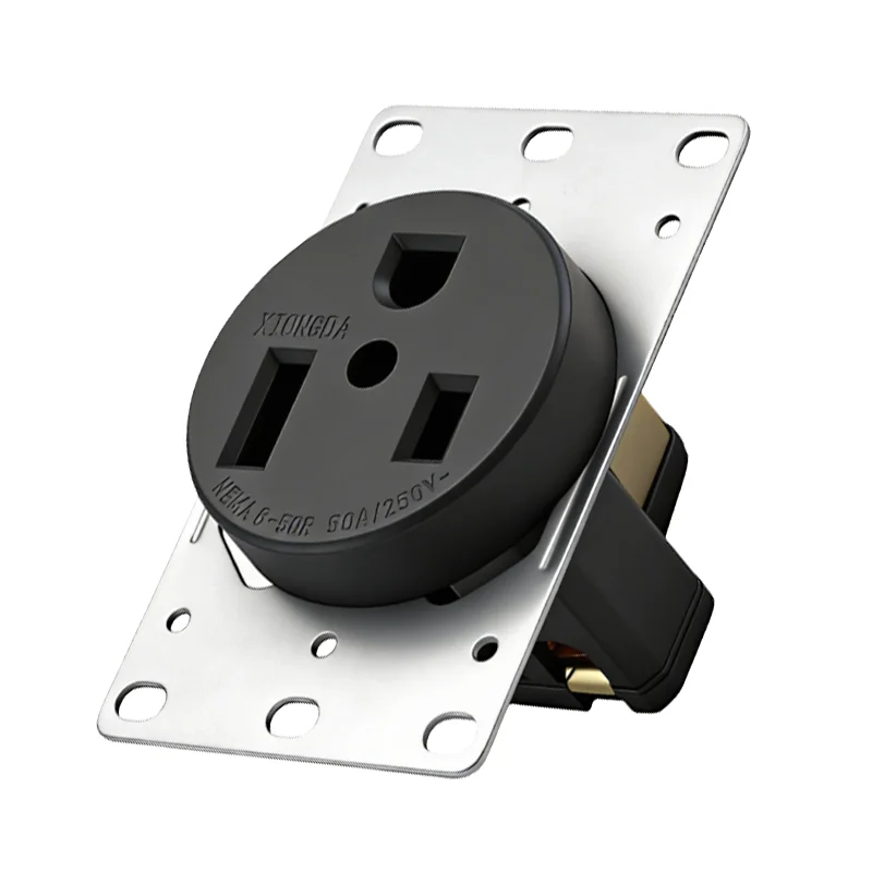 NEMA 6-50R Female Connector Welding Power Outlet RV and Electric Vehicles Range Receptacle Outlet 50A 250V