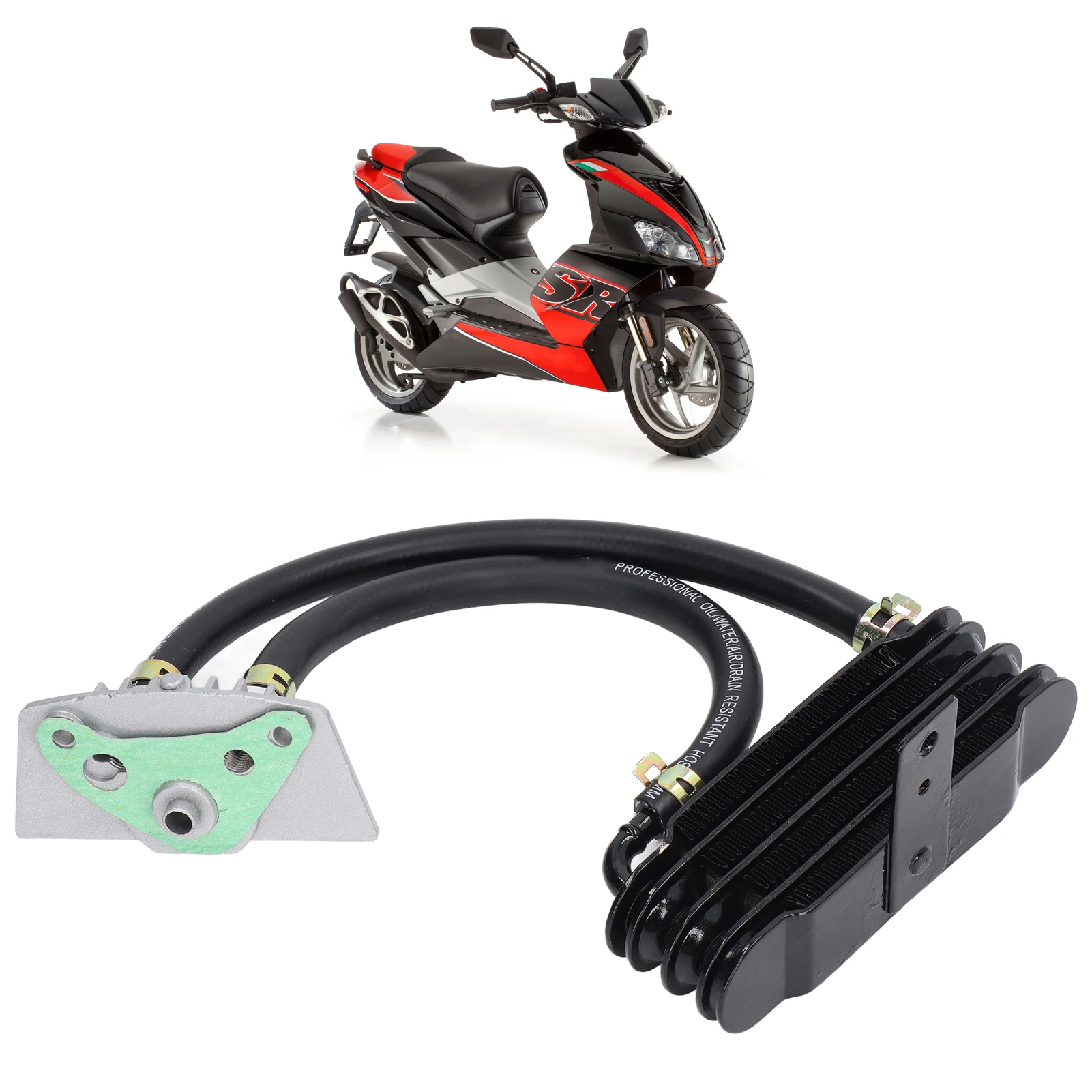 

Motorcycle Oil Cooler Metal Engine Cooler Quickly Cooling for 50‑150cc Curved Beam Motorcycle Metal Oil Cooler