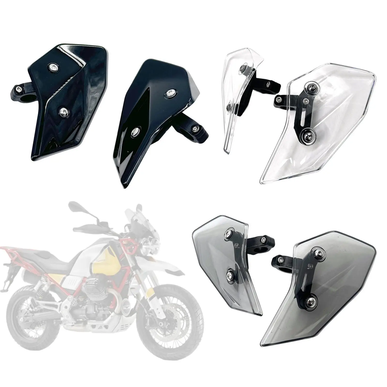 2 Pieces Motorcycle Side Wind Deflector Windscreens Motorbike Windshields Spoilers Replacement Premium for Moto Guzzi V85TT