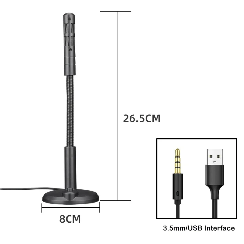 Mini microfone usb para desktop, computador, pc, youtube, streaming, podcasting, jogos, notebook, áudio