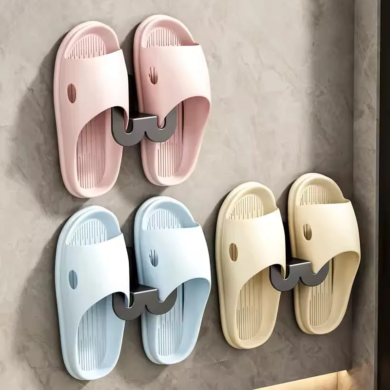 No Punching Hanging Rack Bedroom Neat Storage Shoe Drying Slippers Bathroom Rack Slipper Hook Toilet Drainage Rack Wall Mounted