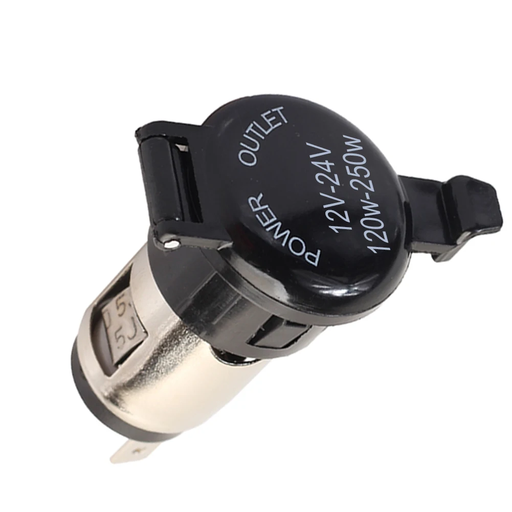 12 فولت-24 فولت سيارة السيارات دراجة نارية ولاعة السجائر قابس طاقة المقبس السيارات ولاعة السجائر أنثى المقبس مع غطاء مقاوم للماء