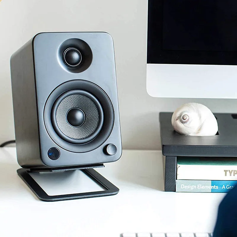 

Office Desktop Speaker Stand Simple Metal Anti-Vibration Base Small Monitor Riser Shockproof Audio Holder for Home Studio