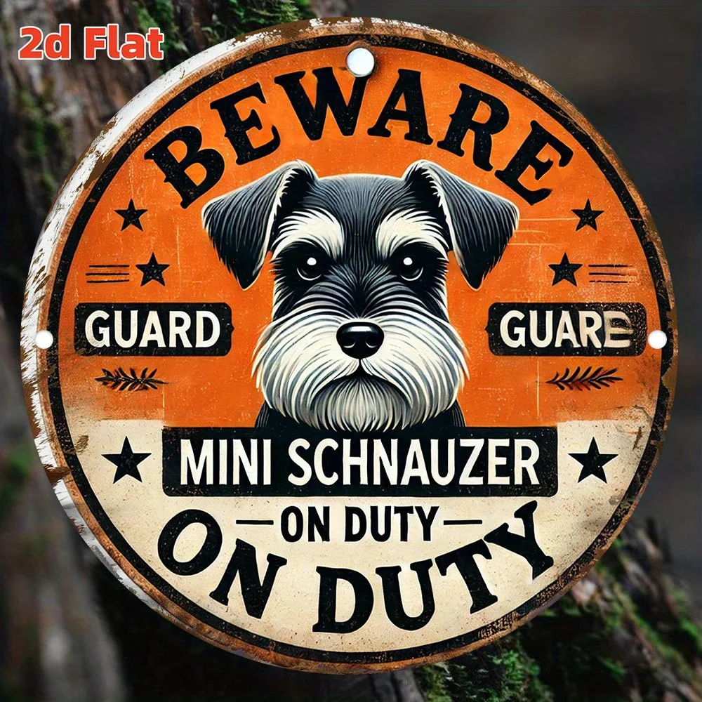 2D Flat, 1pc Vintage Funny Guard Dog Metal Sign - BEWARE Gua
