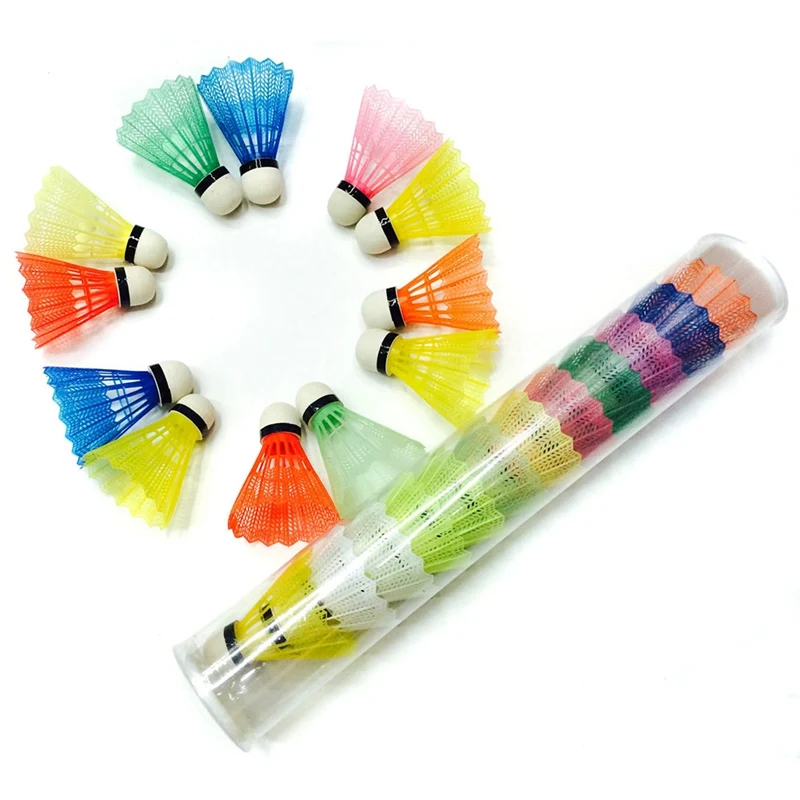 

6PCS Plastic Badminton Balls Sport Training Exercise Shuttlecocks Color Badminton Ball Gym Sports Accessories Play Shuttlecock
