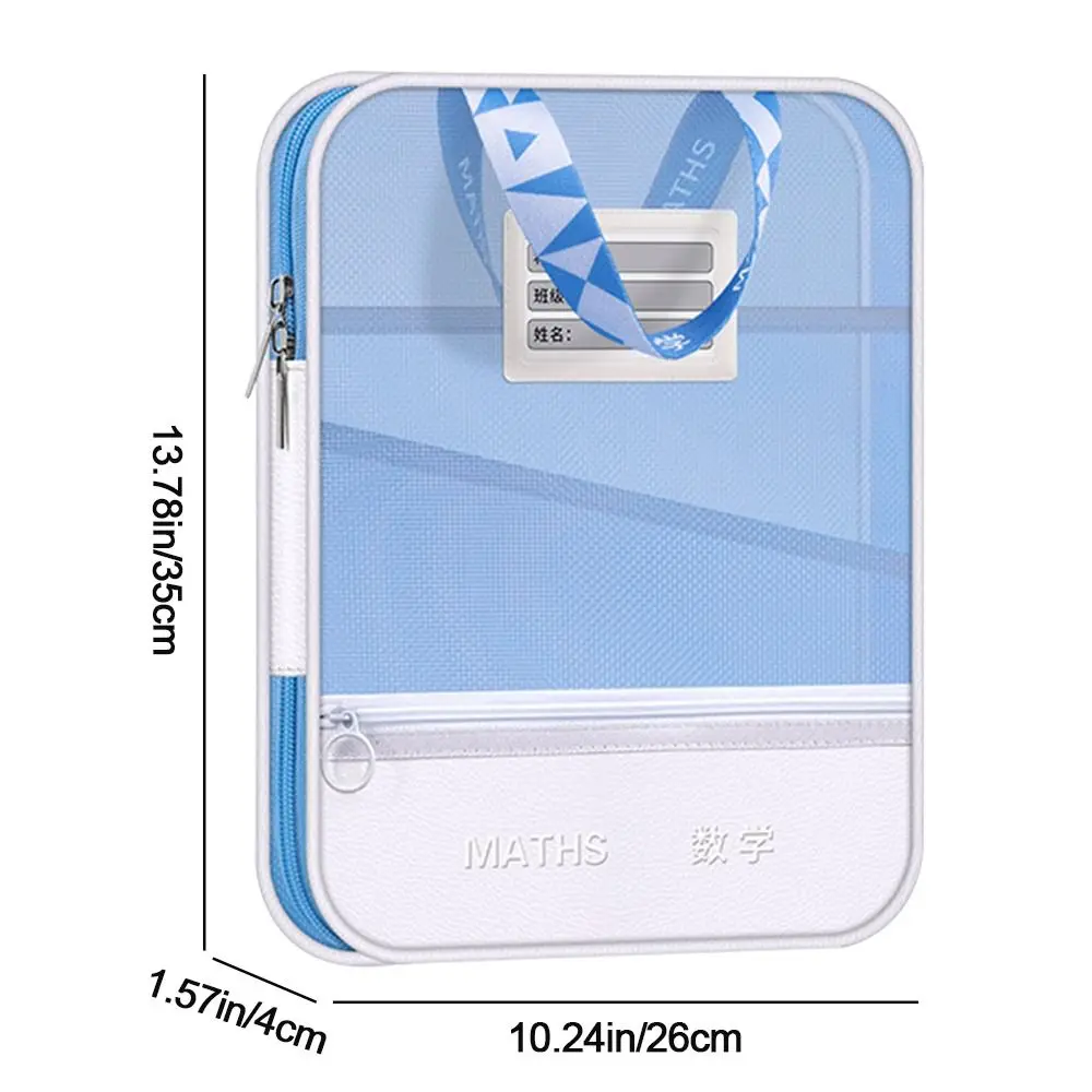 New Mesh Classification File Bag Transparent Thickened Document Bag Lightweight Large Capacity A4 Zipper Pouch Bag