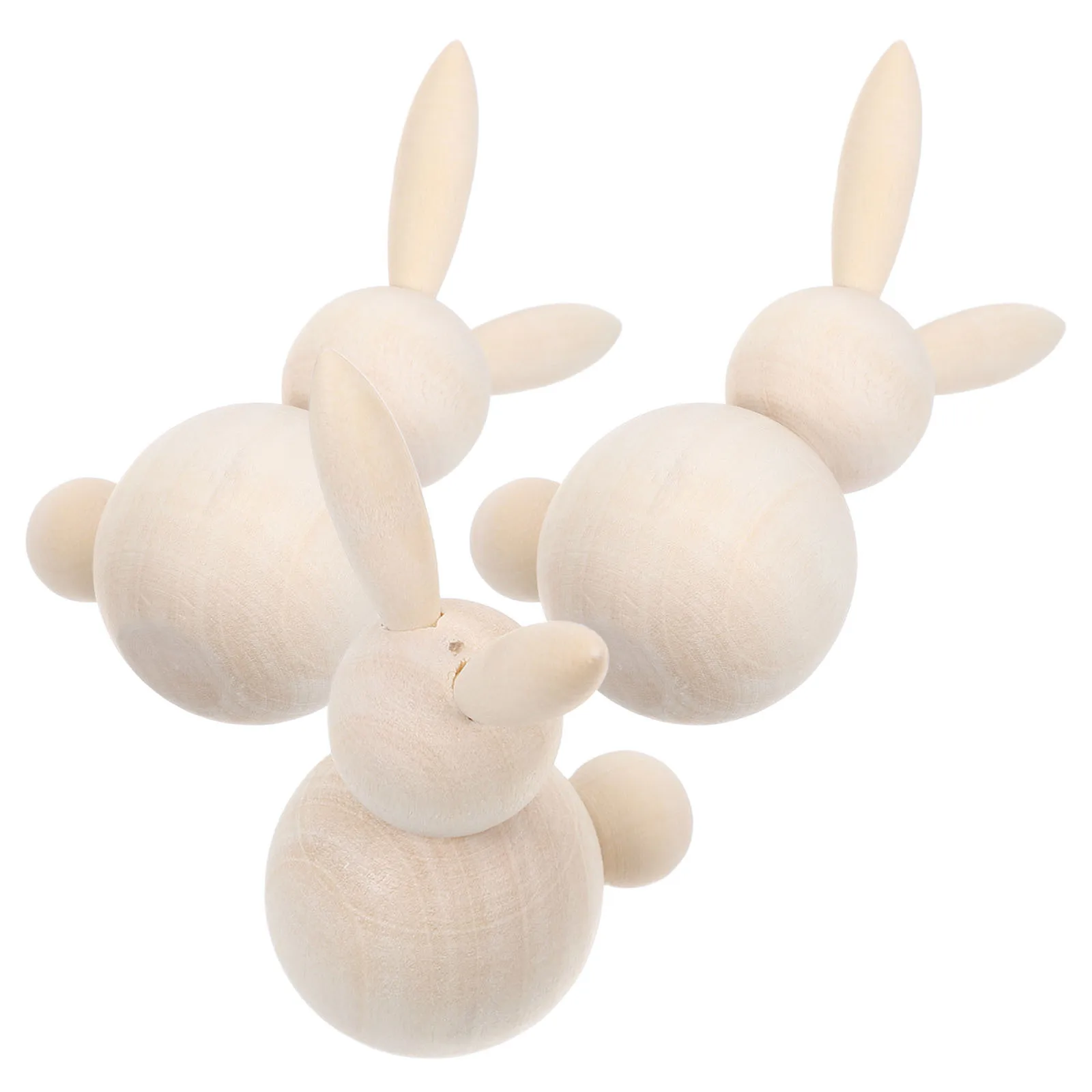 

6pcs Unfinished Wooden Rabbit Figure Blank Wood Bunny Peg For Diy Painting Craft Kids Easter Spring Home Decor Rabbit