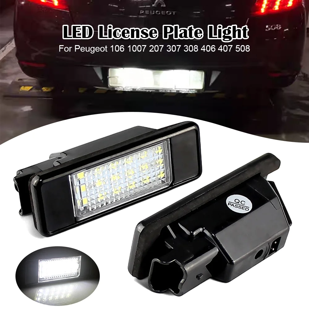 

LED License Plate Lights For Peugeot 106 1007 207 307 High Brightness Waterproof Number Plate Lamps Vehicle Registration Lights