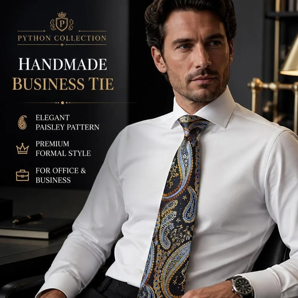 Floral Printed Paisley Tie for Men Luxury Jacquard Woven Paisley Print Necktie 7.5cm Wide Hand Tied Business Formal Necktie