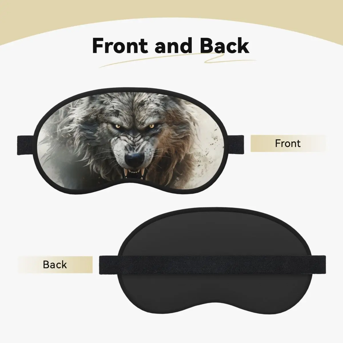 Wolf-predator Sleep Mask For Women Men Soft Eye Masks Cover Adjustable for Sleeping Healing Gifts