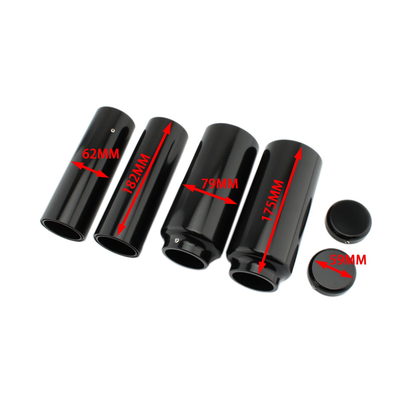 Motorcycle Full Upper/Lower Front Fork Cover Set Tube Cap Cover Kit For Harley Davidson Dyna 2006-2017