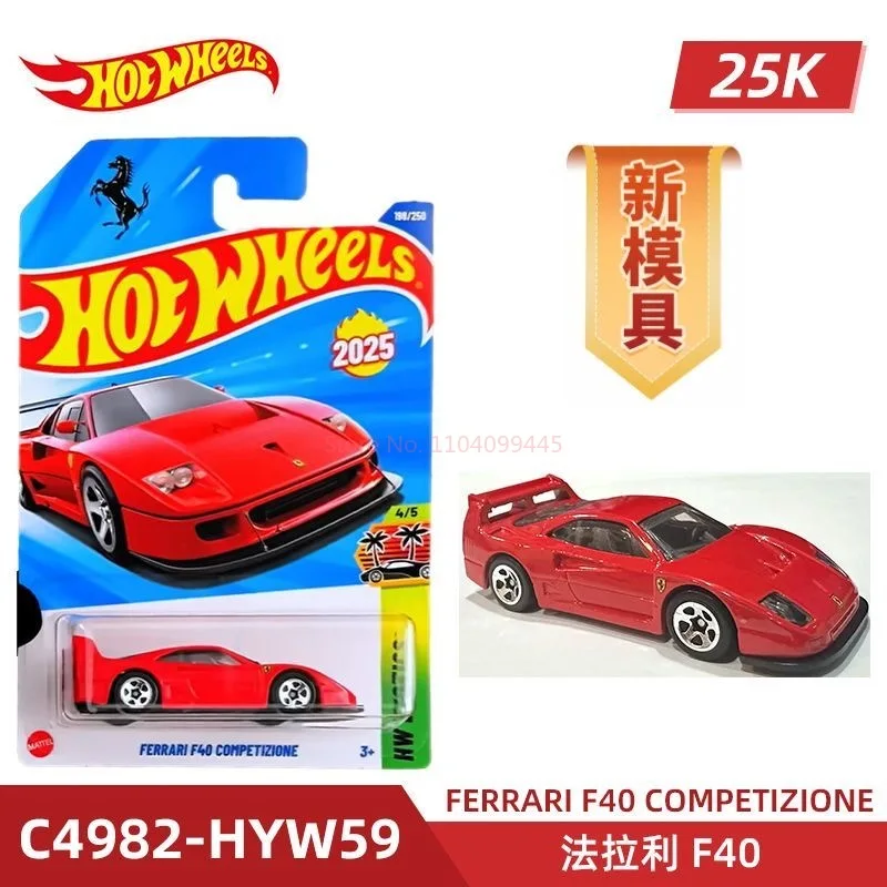 Original 2025 Hot Wheels Auto Ferrari F40 Automodell 1/64 Legierung Simulation Autos Modell Ornament Benutzerdefinierte Sammlerspielzeug Geschenke