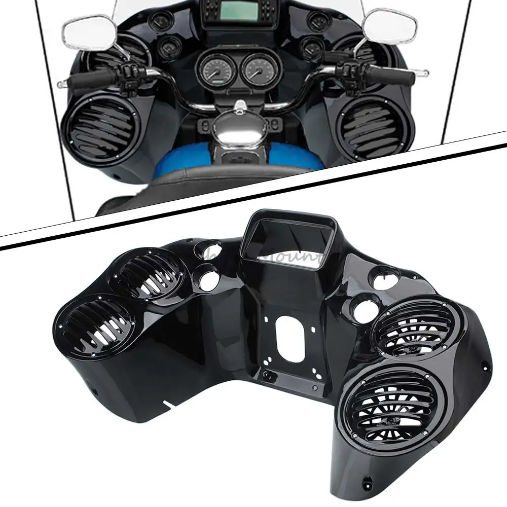 

For Harley Touring Road Glide FLTR/I 1998-2009 FLTRX 2010-2013 Black Inner Fairing Cover with 4 6.5" Speaker Pods Motorcycle