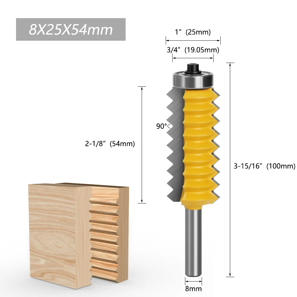 1PC Frez z chwytem 8MM Frez do rzeźbienia w drewnie Frez do kleju Frez do podwyższonych paneli Frez do drewna Czop do drewna