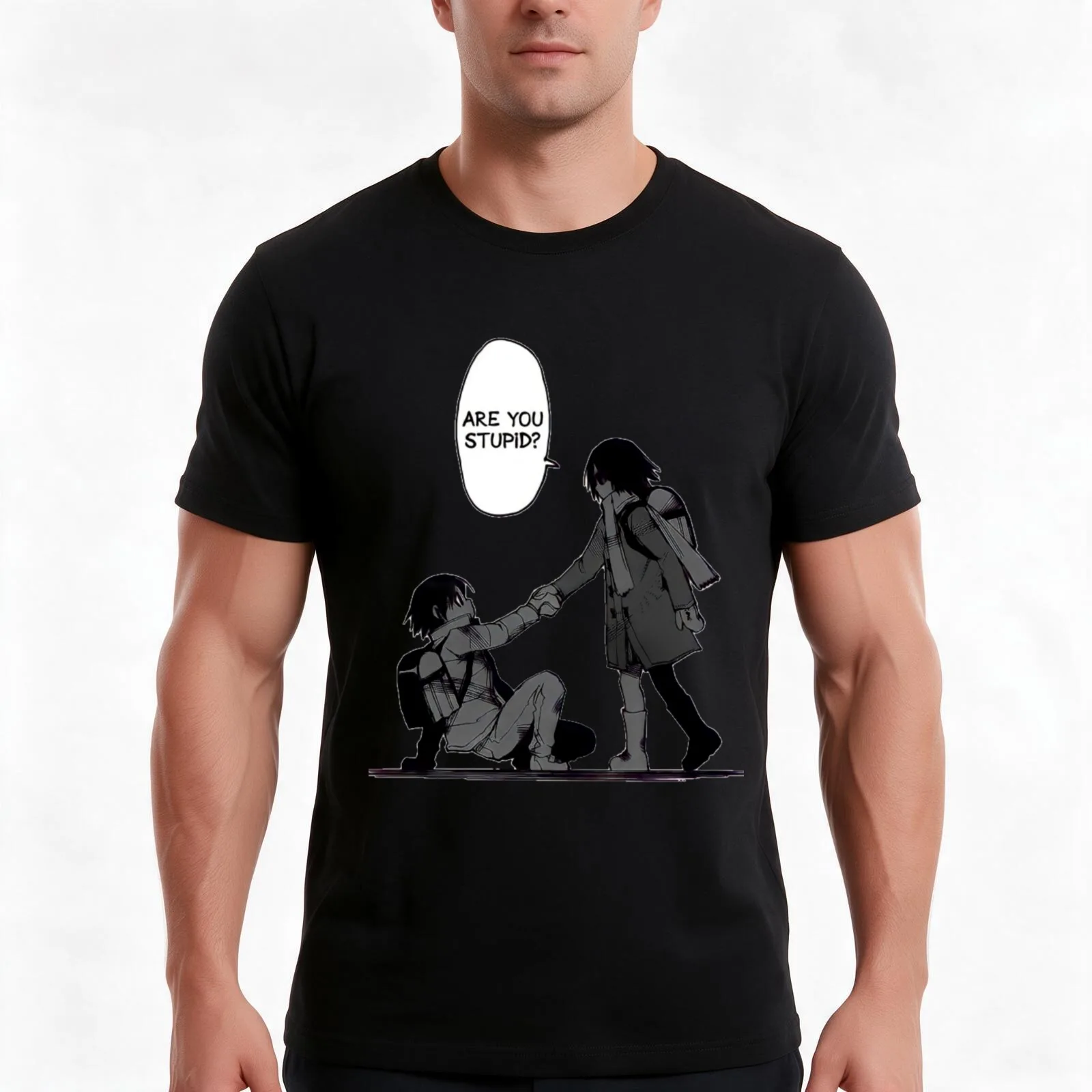 Erased : Satoru & Kayo manga fanart T-Shirt, Summer Casual Cotton Tee, Oversized Streetwear Tops, Vintage Graphic Print