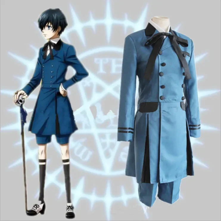 

Earl Ciel Phantomhive Blue Cosplay Costume Anime Kuroshitsuji Cosplay Set Black Butler Cosplay Medieval Vintage Renaissance Wear