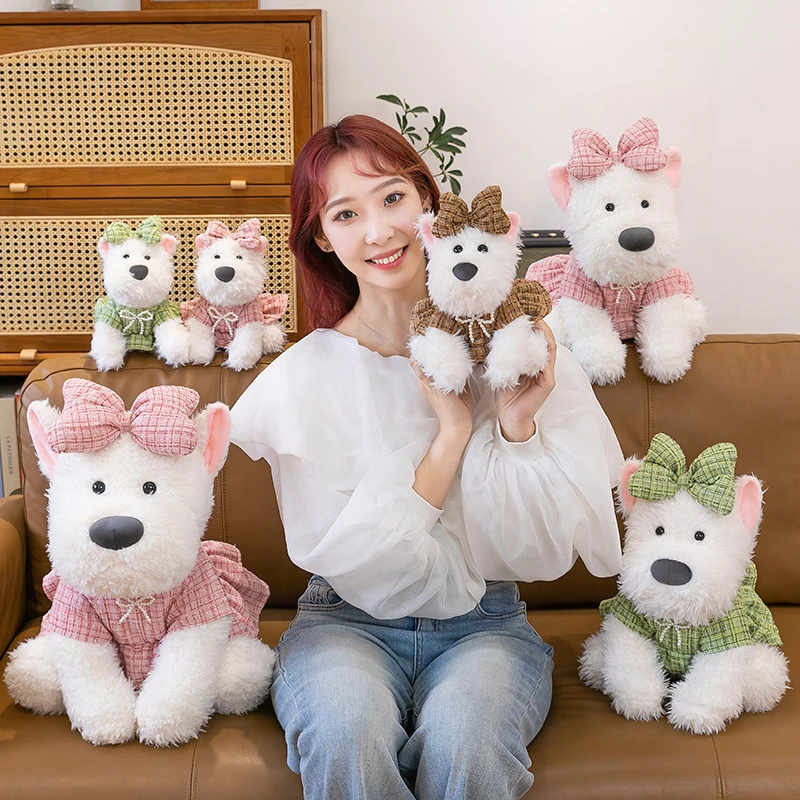

Kawaii Plush Toy Stuffed Doll for Kids 8 Inch West Highland White Terrier Dog Cute Cloth Puppy Birthday Gift