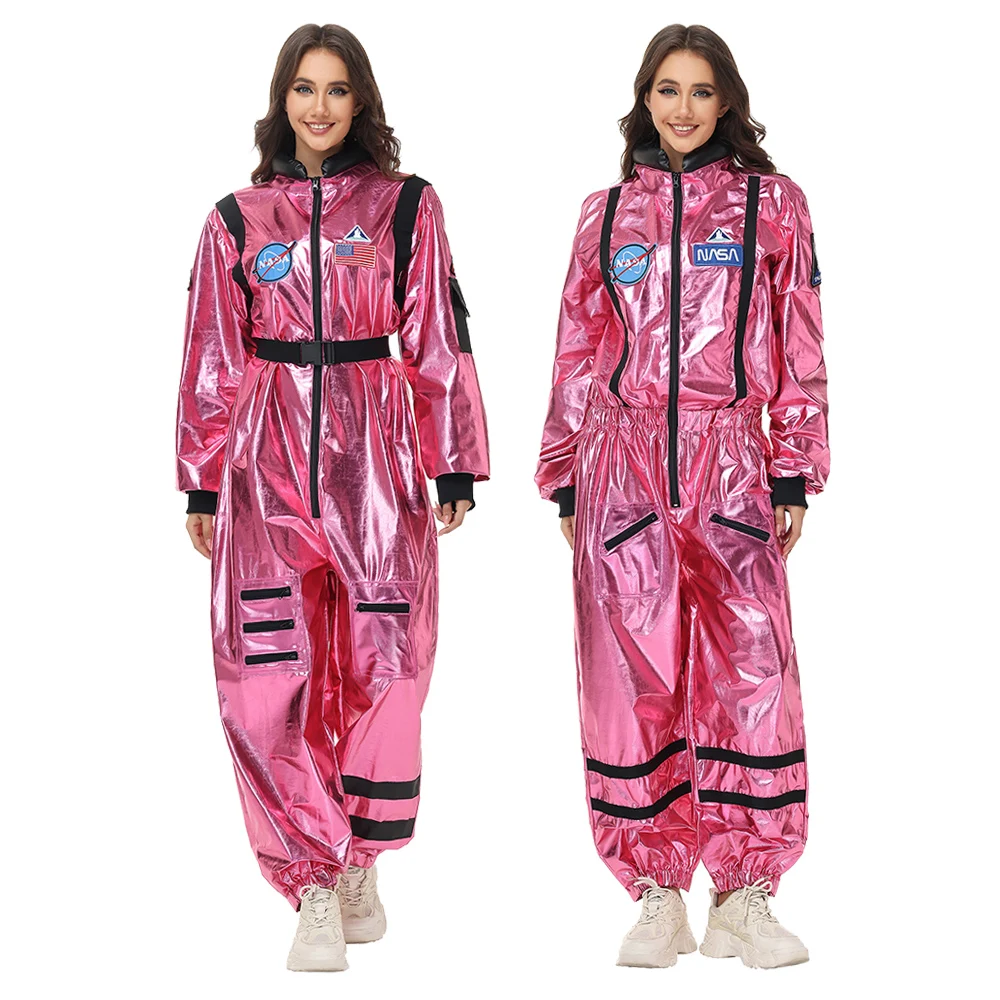 

Halloween Pink Astronaut Costume Pink Spaceman Costumes Women Space Suit Space Jumpsuit Party Dress Up
