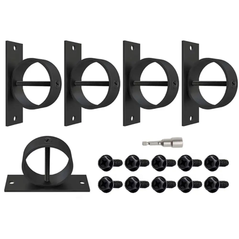 Black Finish Stainless Steel Rope Holder Rust-Proof Coating Complete Installation Package Rope Clamps Stainless Steel Material