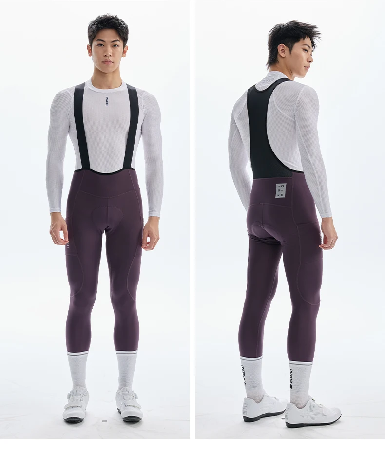 INBIKE Herren Rennrad-Trägerhose, Thermo-Winter-Radbekleidung, Feuchtigkeitsableitend, Komfortabel Gepolstert, MTB-Fahrradhose mit Taschen – Detail 13