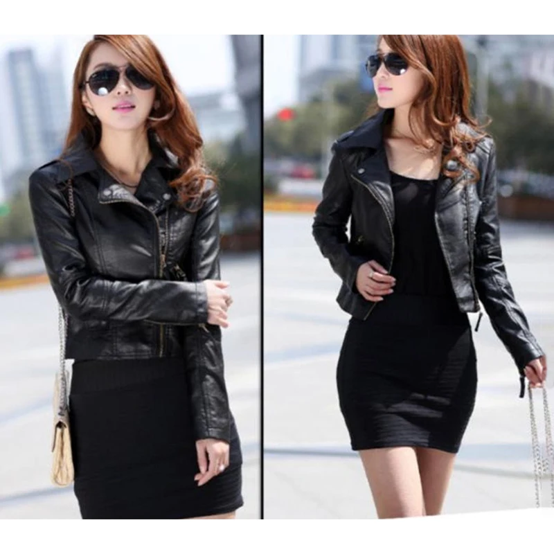 

2024 Spring/Autumn New Korean Edition Women's PU Leather Clothes Women's Short Slim Small Coat Motorcycle Clothes Leather Jacket
