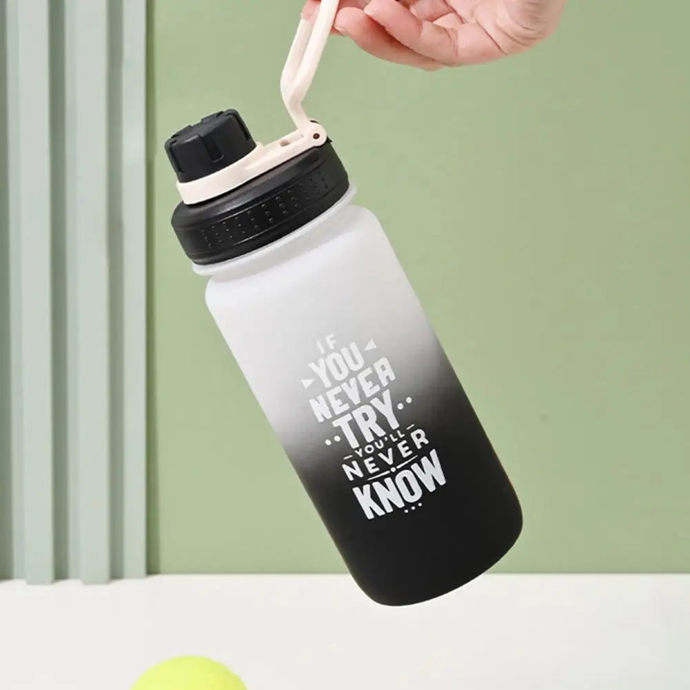 Tight Seal Water Bottle Gradient Color Leak-proof Water Bottle with Handle Design for Sports Travel Home 600ml Capacity