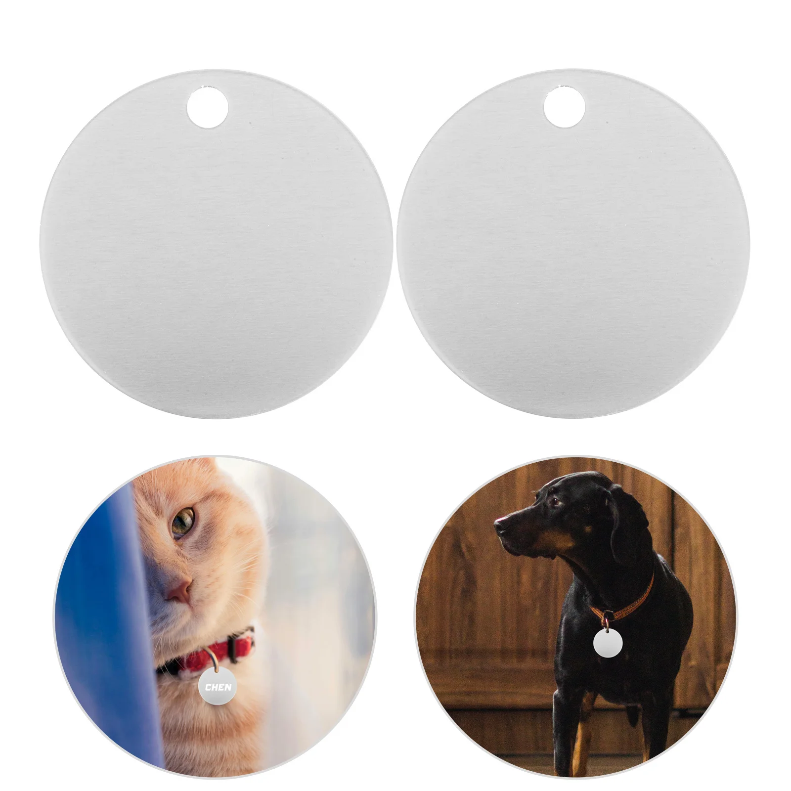 

25 Pcs Tag Blank Dog Tags Aluminum Key Ring Blanks for Engraving Copper Bracelet Jewelry Making