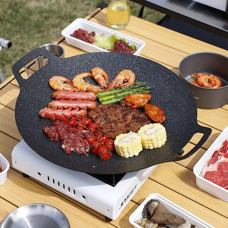 

Outdoor Barbecue Plate Cassette Stove Induction Cooker Barbecue Pot Korean Style Frying Aluminum Plate Burning Barbecue Plate