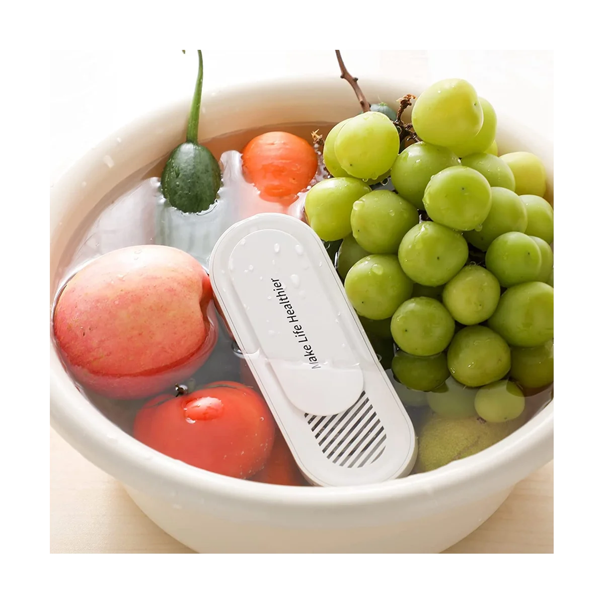 Fruit Vegetable Washing Machine Portable Vegetable Cleaner Ultrasonic Fruit Cleaner Device for Fruits Vegetable White