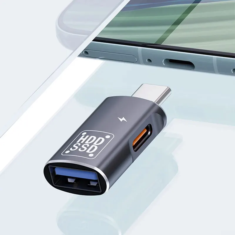 2 in1 محول نوع C OTG محول USB-C ذكر إلى USB 2.0 شاحن أنثي لماك بوك Xiaomi هواوي سامسونج OTG موصل