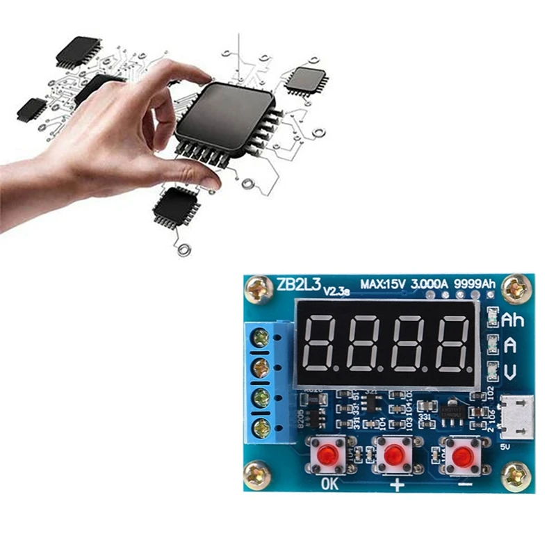 Testeur de batterie ZB2L3 bleu 18650, type de décharge de charge externe 1.2-12V, testeur de capacité égale 18650, compteur de décharge, 1 pièce