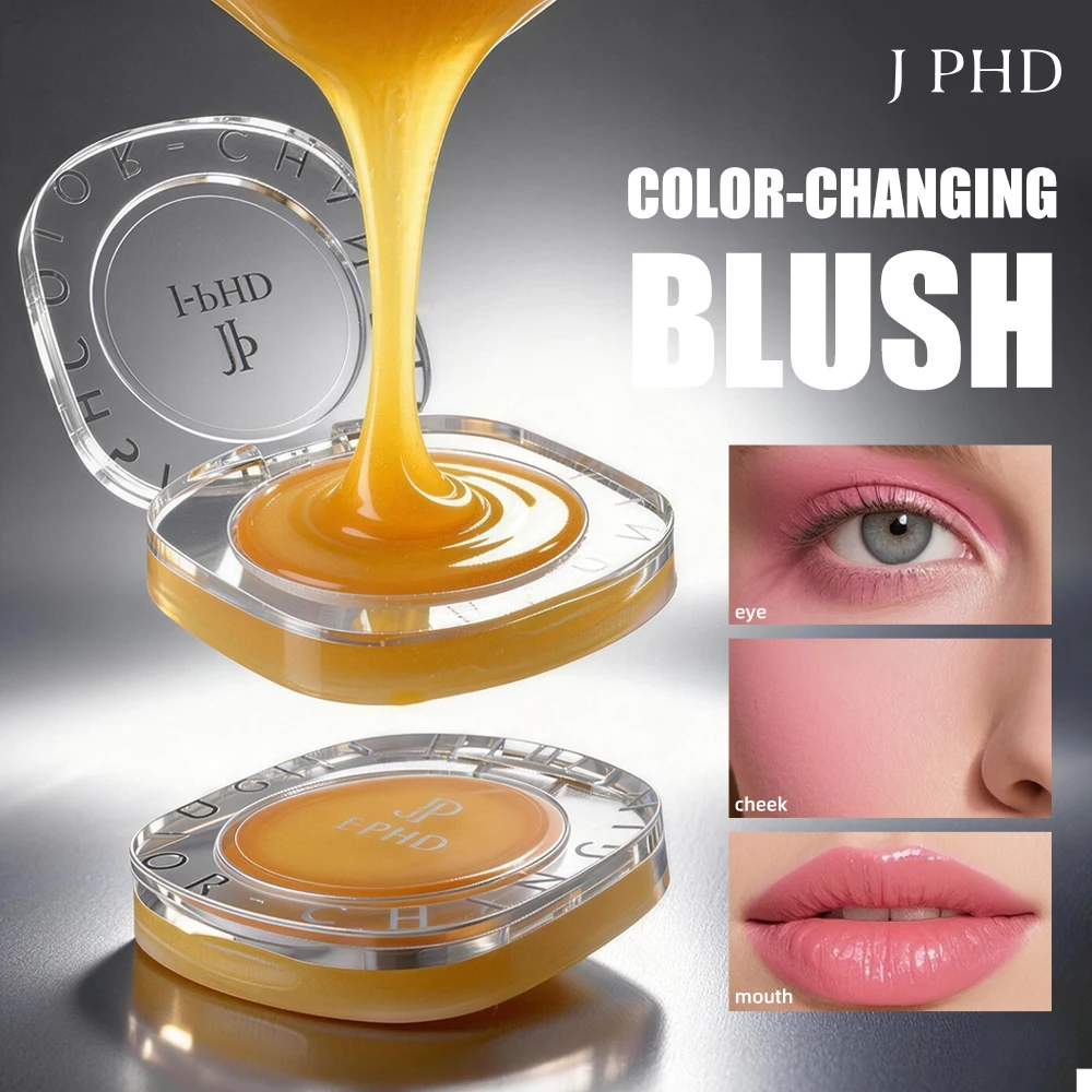 Color Changing Powder Blusher Cream Waterproof and Sweat Resistant Enhance Color Keep Makeup on Multifunctional Rouge Cream