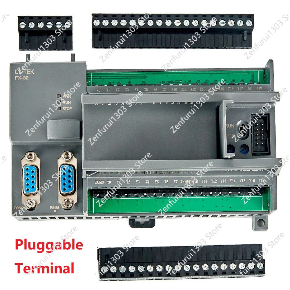 

FX3U-32MR/32MT PLC Industrial Control Board Relay Transistor 10K MOS 4/100K 8/200K Output Analog 3AD+2DA 16In 16Out RS232 RS485