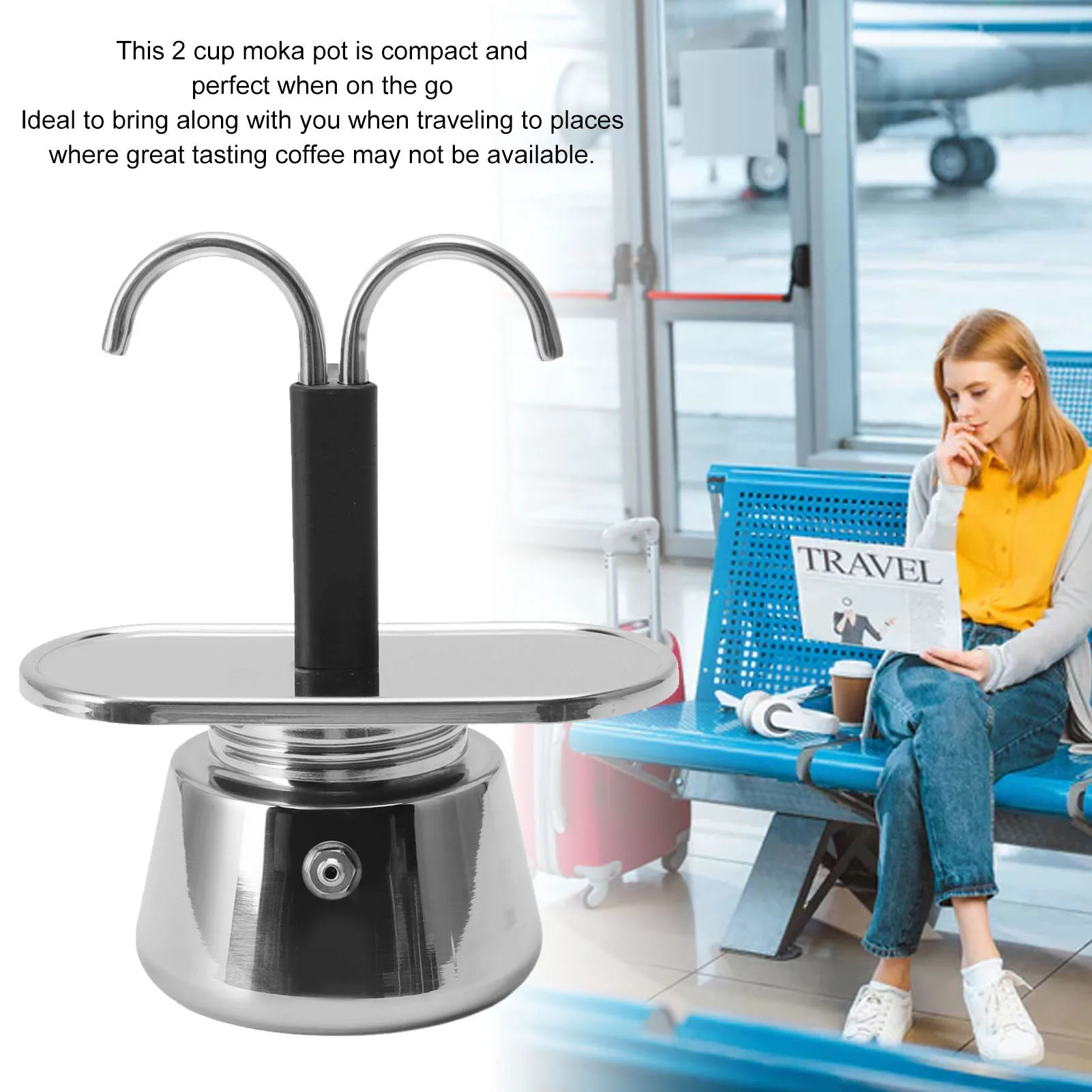 

НОВИНКА: Кофейник с двойной головкой, 100 мл, из нержавеющей стали, для самостоятельного приготовления кофе, итальянская кофеварка для плиты, для дома и кафе