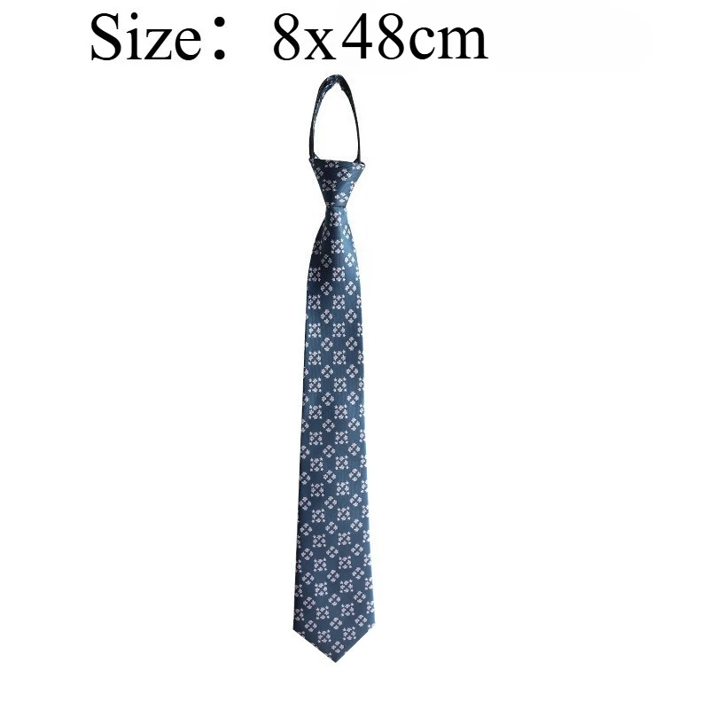 Unique Lazy Zipper‑Up 8CM Formal Necktie, Korean Style Patterned Men Business Professional Suit Accessory For Groom Groomsmen