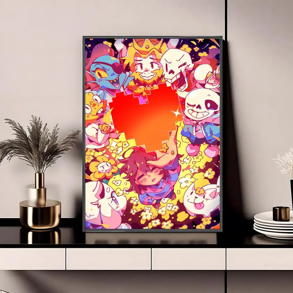 Game U-Undertale Painting Calligraphy Paper Print Home Living Room Bedroom Entrance Bar Cafe Art Decorative Paintings
