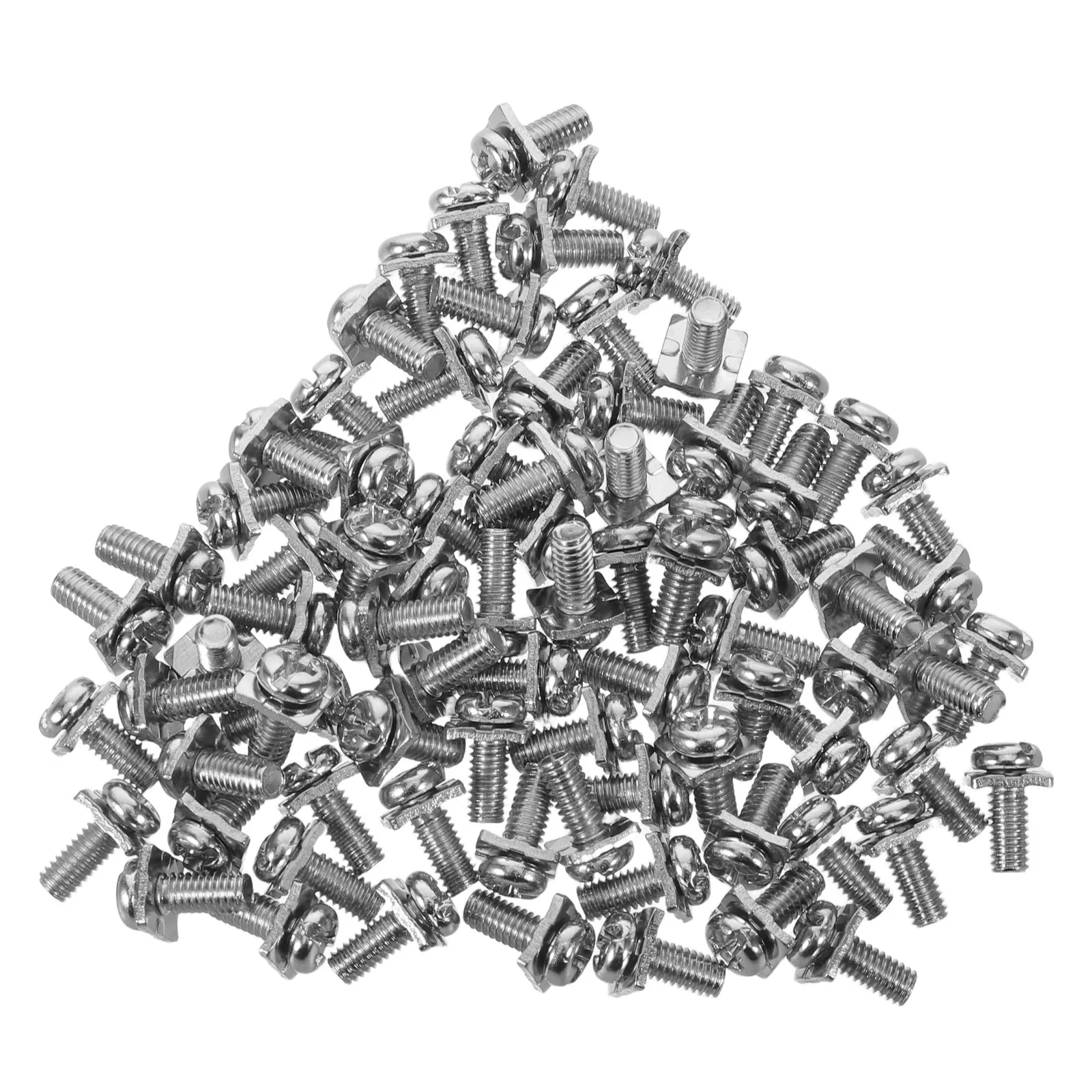 

400Pcs Electrical Terminal Block Screws Nickel Plated Round Head M4x10x8 Square Washer Electrical Panel Fixing Fastener Junction