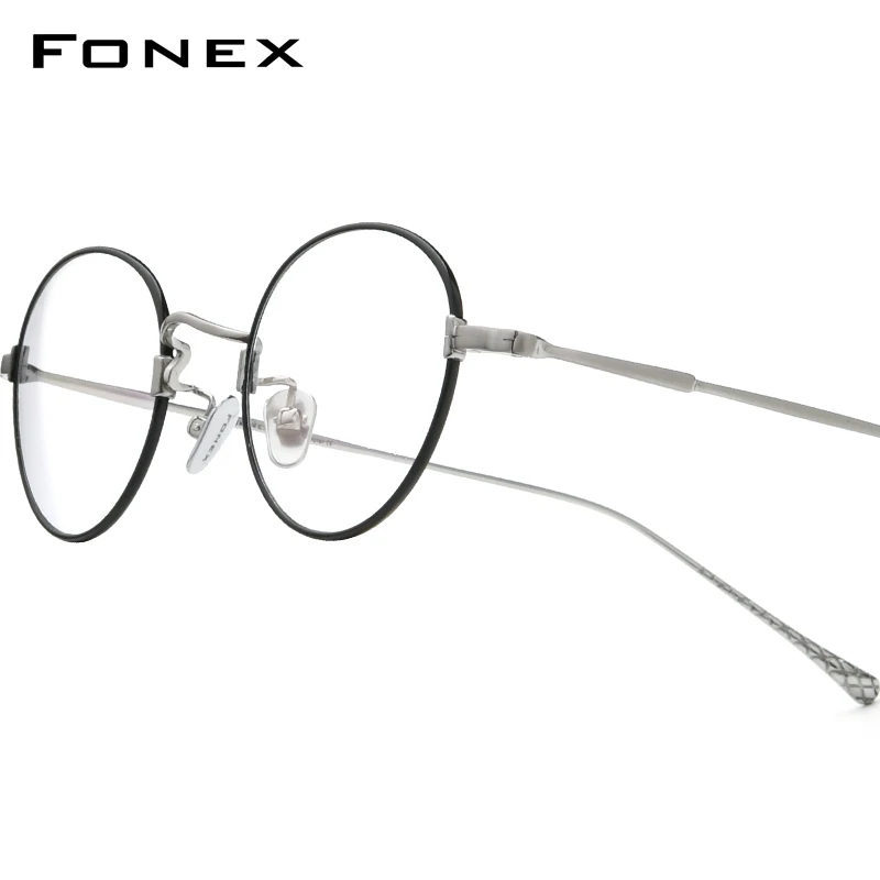 

FONEX Titanium Glasses Frame Women Brand Design Vintage Round Eyeglass Men Ultralight High Quality Retro Japanese Eyewear 85690