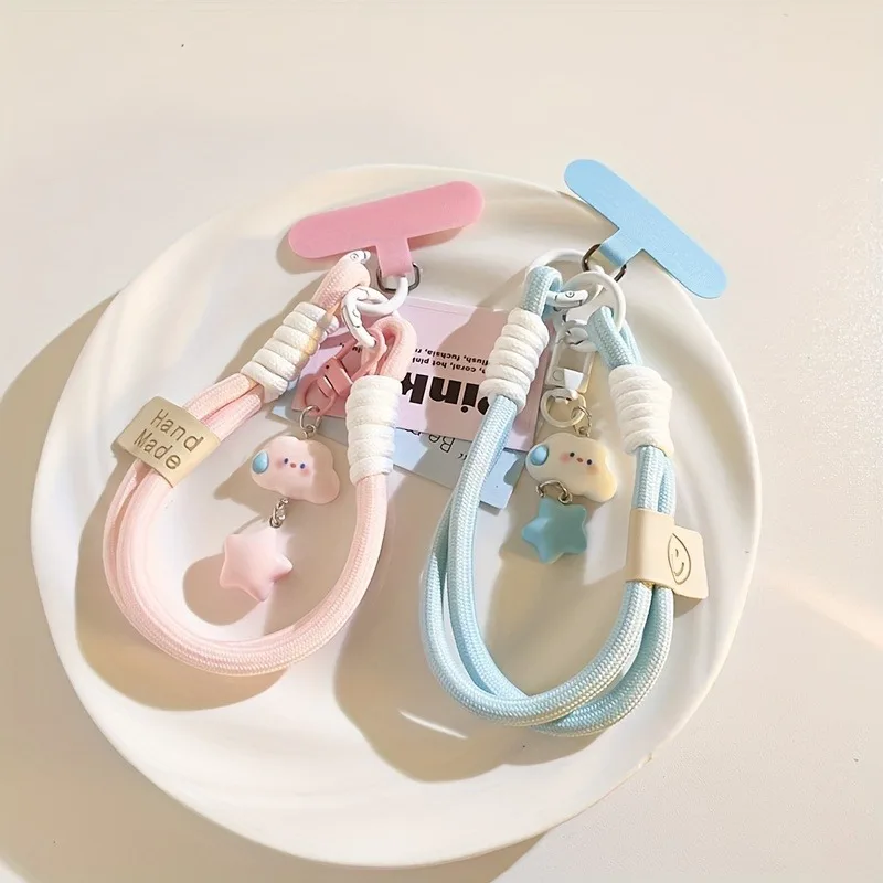 

Colourful Mobile Phone Strap Short Wrist Strap Clouds Star Charm Keychain Camera Chain Lanyard Universal Phone Case Lanyard