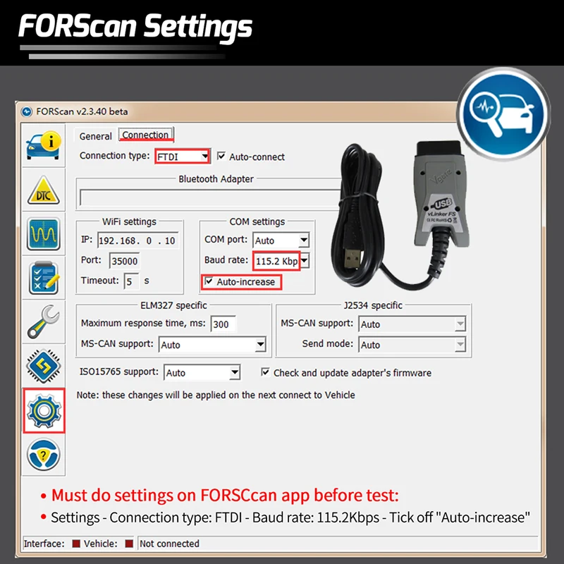Vgate vLinker FS ELM327 ماسح ضوئي Obd2 للسيارات Ford-FORScan HS/MS-CAN ELM 327 Obd 2 أدوات تشخيص السيارات obdii لـ Ma-zda