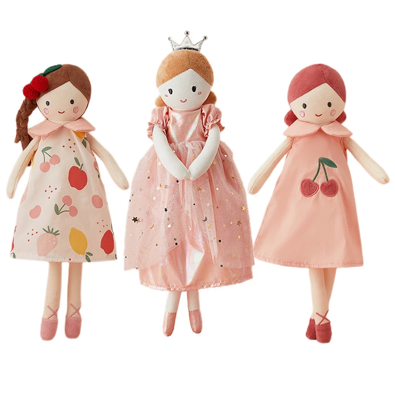 35/38CM Pink Dress Girl Soft Plush Toy Crown Princess Stuffed Girl Doll Nortic Style Home Decor Doll Kids Birthday Gift juguetes